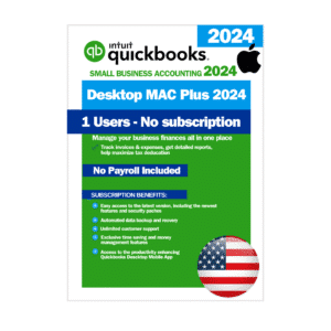 QuickBooks Desktop Mac Plus 2024 - No Subscription – USA Version (1 User)