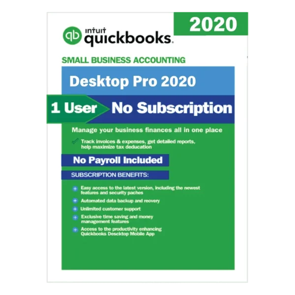 QuickBooks Desktop Pro 2020 - No Subscription
